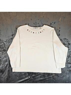 Marisa Christina Women's 2XL Christmas Top Long Sleeve White